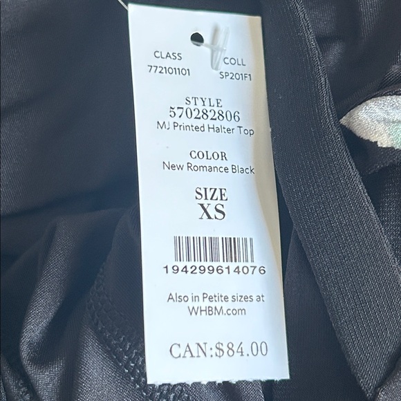 NWT White House Black Market matte jersey printed halter top size XS - Picture 4 of 5